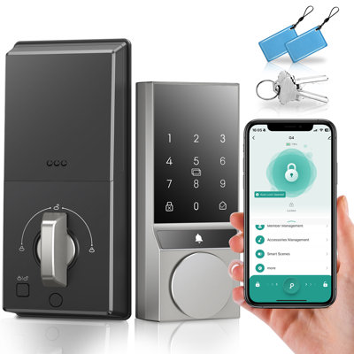 Smart Door Lock, Keyless Entry Door Lock with Doorbell,Smart Deadbolt Lock for Front Door