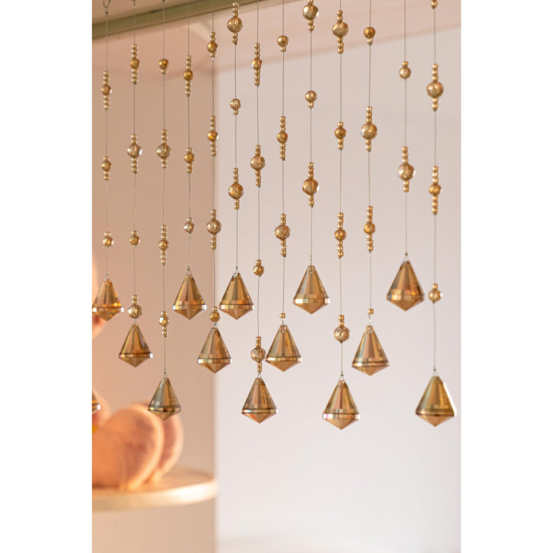 Rideau perlé en cristal, rideau à 20 cordes, rideau à perles suspendues pour la maison, fond de mariage, restaurant, café, chambre à coucher. (Chamgagne)