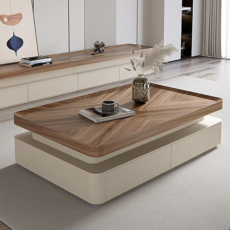 Table basse de plancher simple de style crème, H 16,54 po x L 59,06 po x l 33,46 po