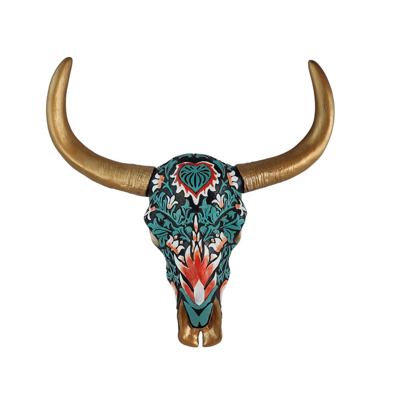 Décoration murale boho sculpté peint damas floral