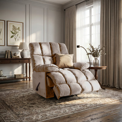 Fraher Oversized Recliner ,Manual Recliner Adults Soft Overstuffed Arms And Back,Velvet Recliner Chair,Big and Tall Recliners for Adults 400lbs for Li by Latitude Run