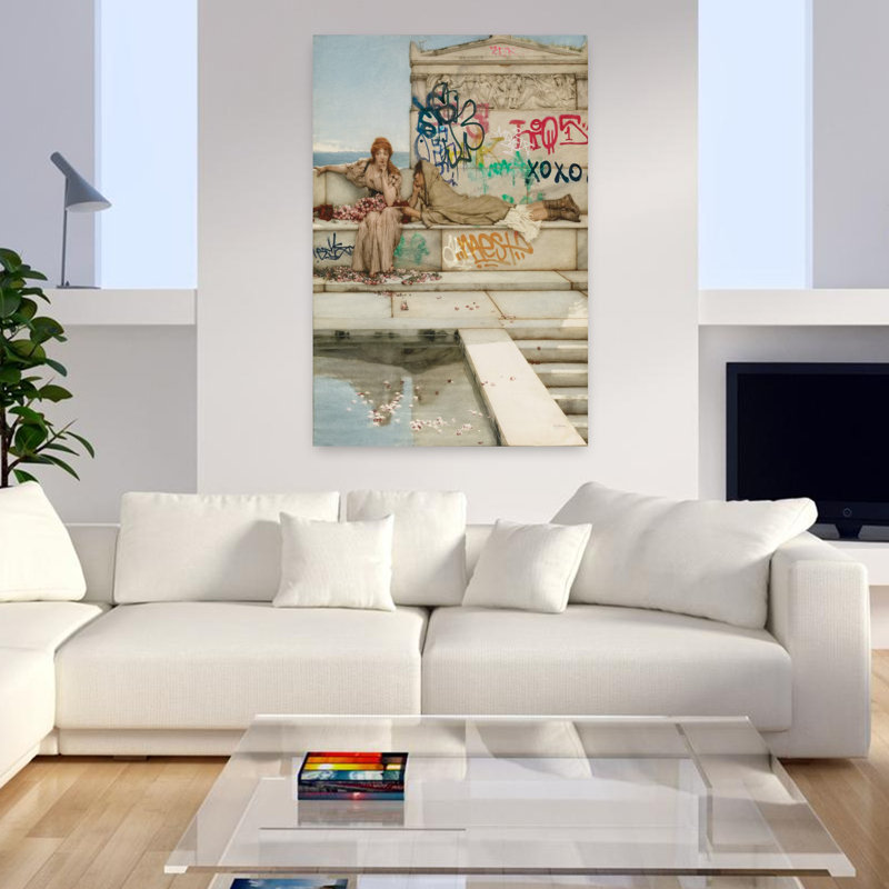 Art contemporain, art abstrait rétro, H 48 po x l 32 po