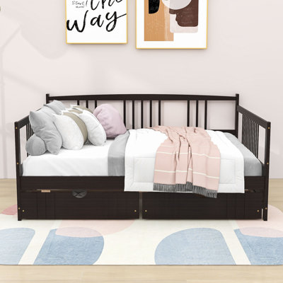 Wooden Daybed with 2 Drawers