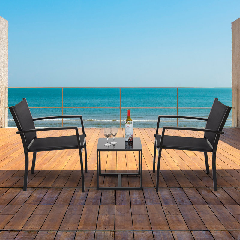 Fayden 2 - Person Metal Patio Dining Set with Square Table