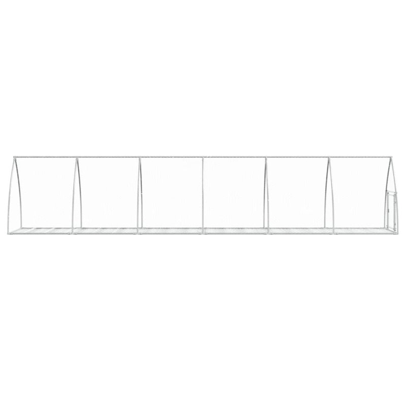Rabbit Hutch Silver Galvanised Steel, 120cm H x 600cm W x 105cm D
