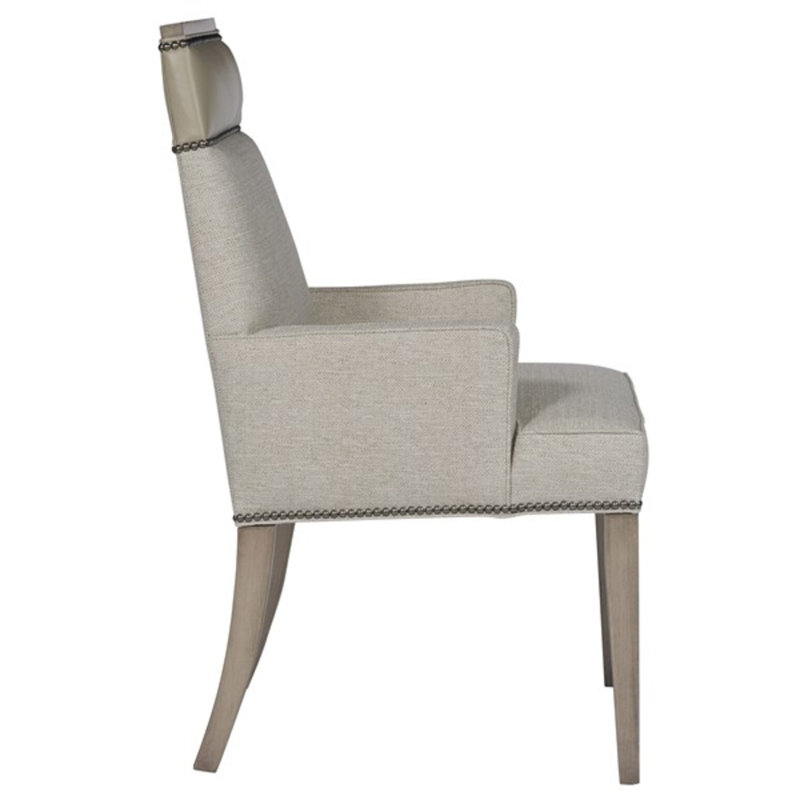 Michael Weiss Phelps Stocked Dining Armchair, Marcus Linen/Remmy Beige, Silverthorne, Yes