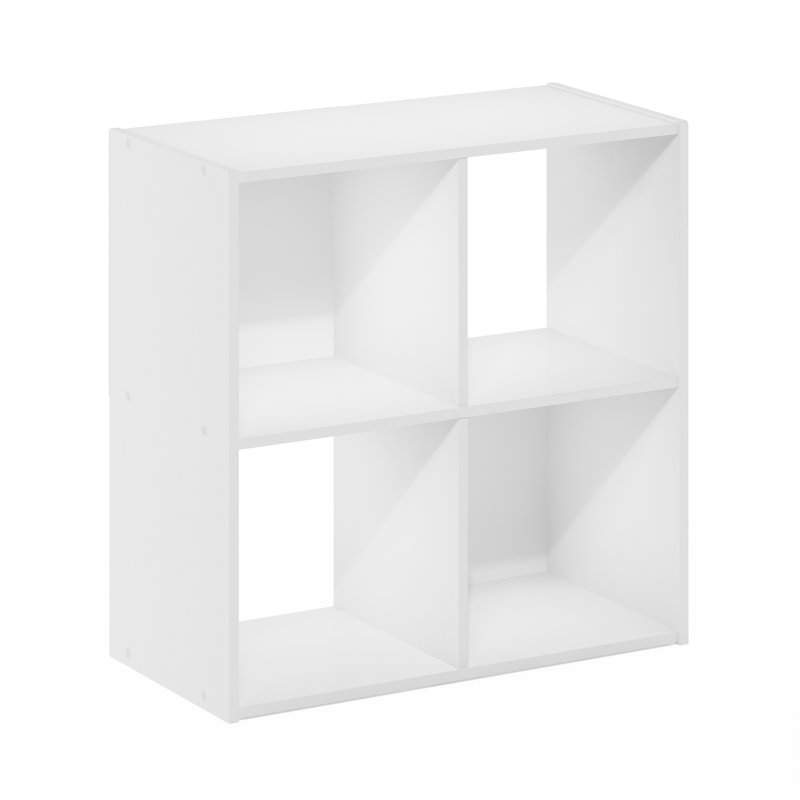 Anzalone Bookcase, (4 Shelves) 24.17" H x 24.02" W x 11.61" D, White