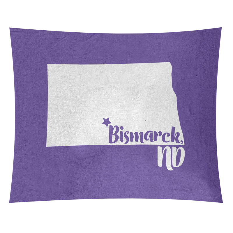 Tapisserie Bismarck North Dakota, H 68 po x l 80 po, Mauve