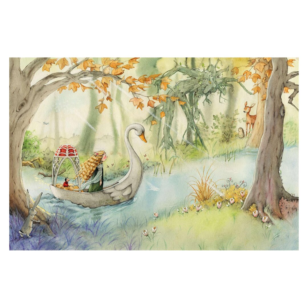 Strukturierte Tapete Lilia in the Swan Boat 2,9 m x 432 cm