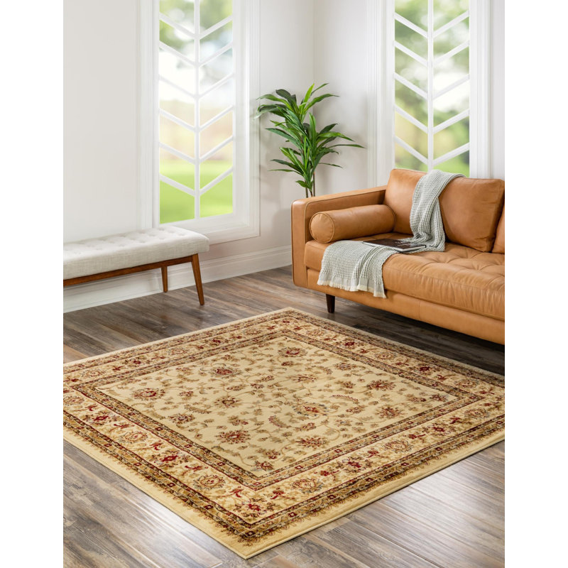 Niles Oriental Area Rug, Square 7'10", Cream