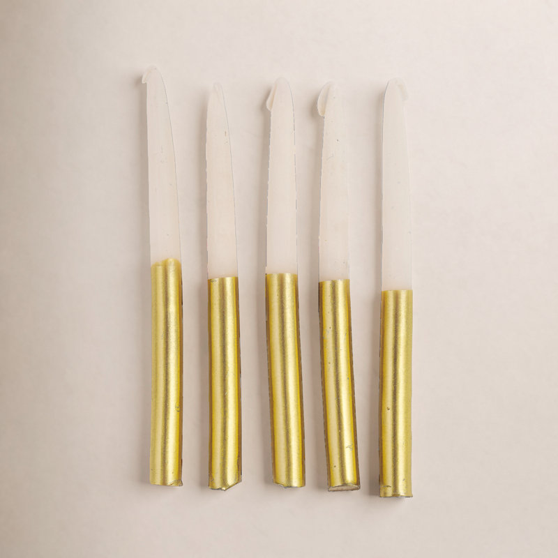 Hanukkah Silver Candle Set, Gold 