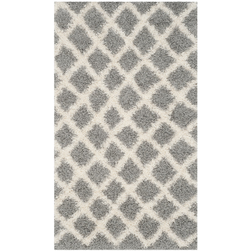 Ines Geometric Gray Area Rug, Rectangle 3' x 5'
