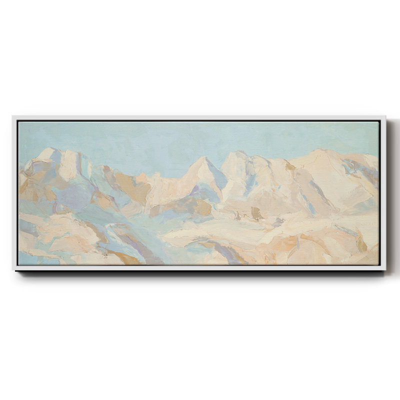 " Mountain Scape ", 20" H x 50" W x 1.5" D, White
