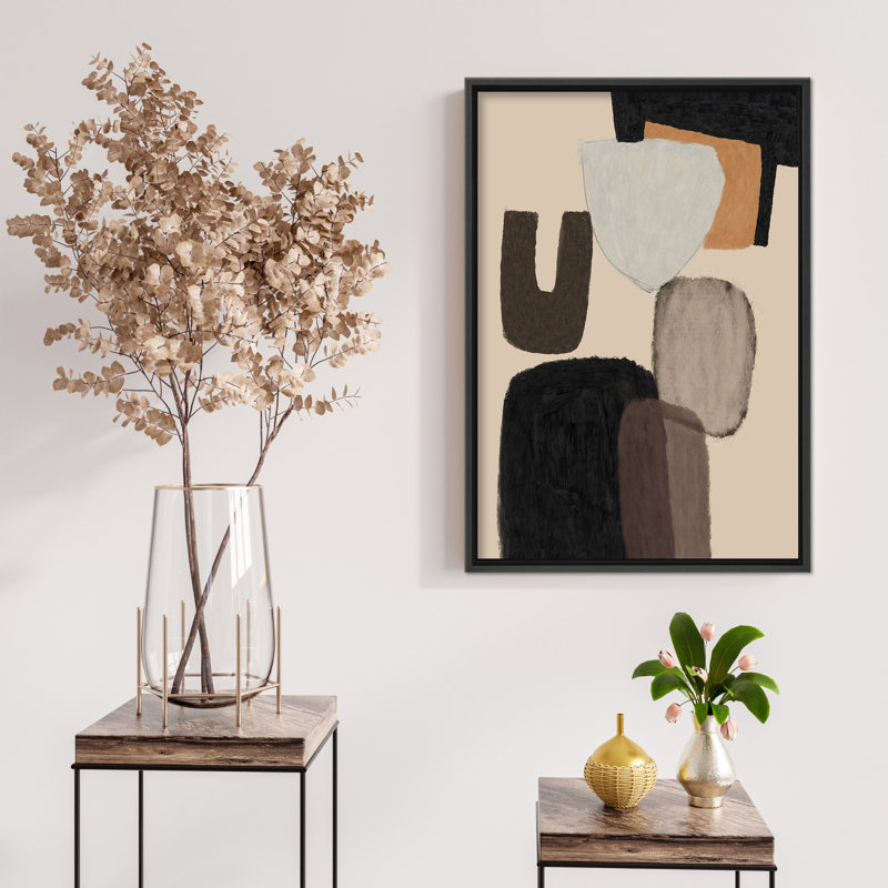 Ethereal Opulence: Luxurious Abstract Symphony en brun, noir et beige par Dan Hobjour, H 40 po x l 30 po