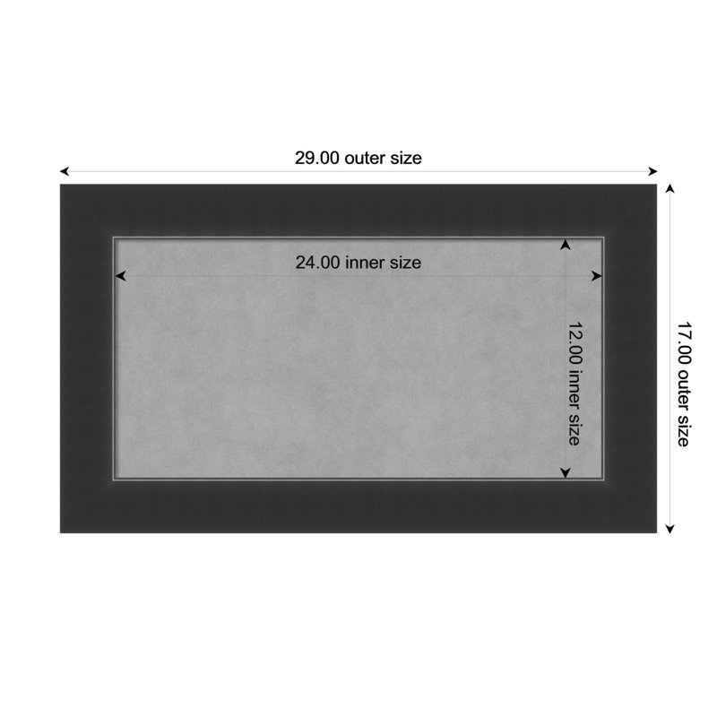 Corvino Black Framed Magnetic Organization Board, 17" H x 29" W