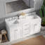 Meuble-lavabo double autoportant 63 po avec plateau en quartz Carrara, 63 po, 3 tiroirs-299324614