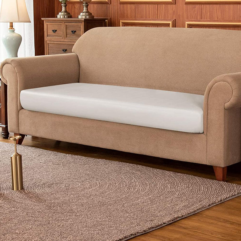 Box Cushion Sofa Slipcover, Ivory