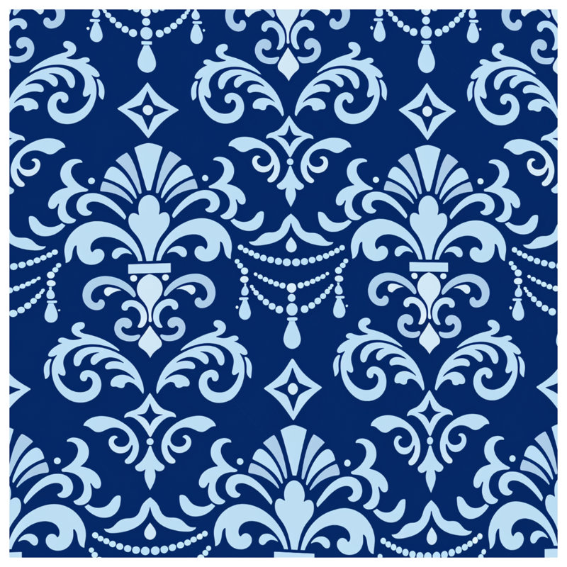 Toile de galerie bleue à motifs damassés en plusieurs tailles, 20 x 24 inches