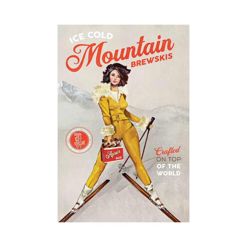 Apres Ski Mountain Brewski - Wrapped Canvas Print, 66.04 cm H x 45.72 cm W x 3.175 cm D