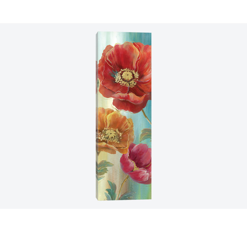 « popy panel red ii », reproduction d’impression sur toile tendue, H 36 po x l 12 po x P 1,5 po, Toile tendue