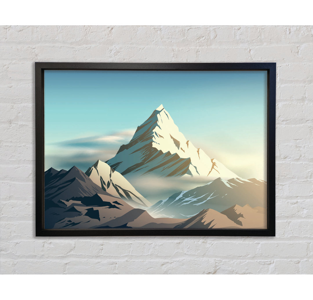 On Top A Mountain Peak Digital - Single Picture Frame Kunstdrucke auf Leinwand