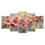 Fleurs de cerisier en rose et or II - ensemble de reproductions d'art mural cerisier en fleurs