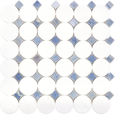 Orbit Satellite 12 in. x 12 in. x 8 mm Marble Mosaic Floor and Wall Tile