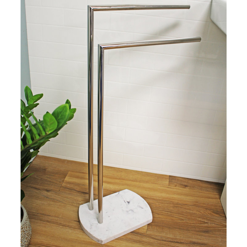 Cvetko 2 Freestanding Towel Stand, White