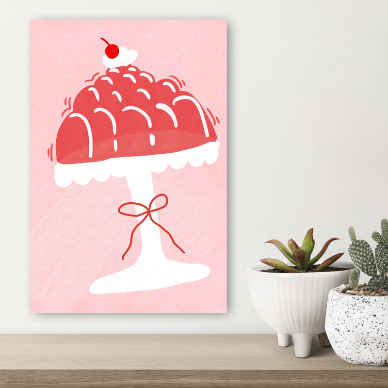 Art mural rétro cerise fantaisiste, 18" H x 12" W