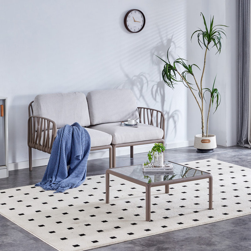 Ensemble de mobilier d'extérieur en plastique (ensemble de 2), Blanc