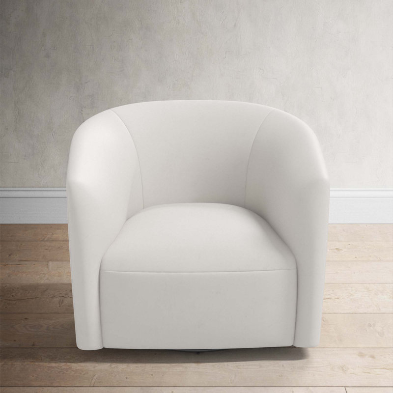 Marita 32" Barrel Chair, Bella Light Gray Performance Velvet