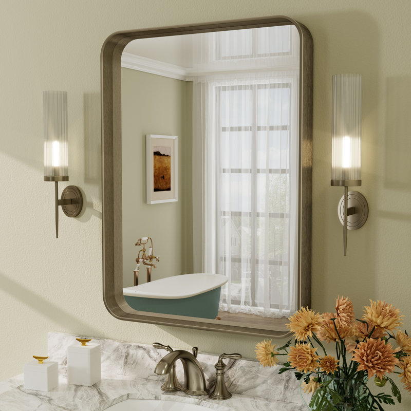 Miroir mural Aevar, 30 po x 22 po, Bronze brossé