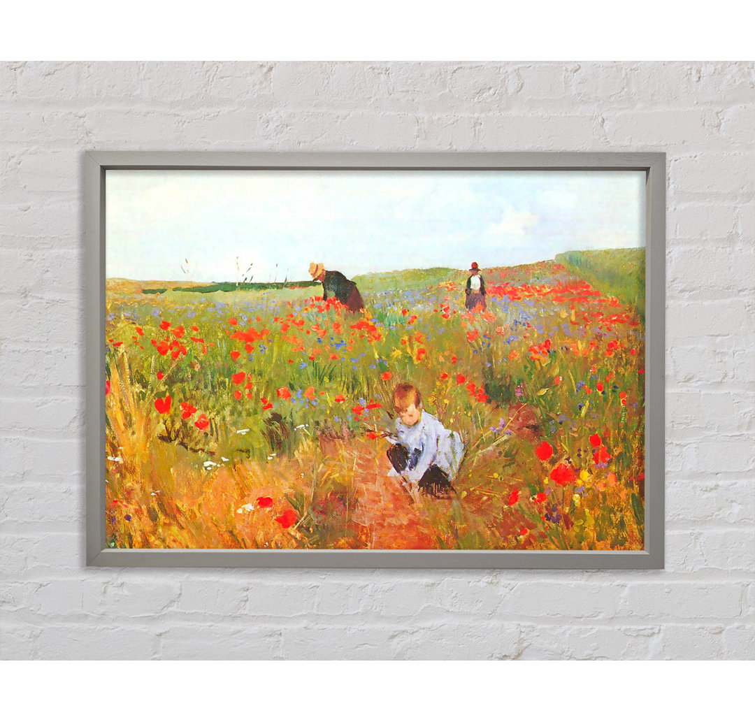 Poppy In The Field von Cassatt - Einzelbildrahmen Kunstdrucke auf Leinwand