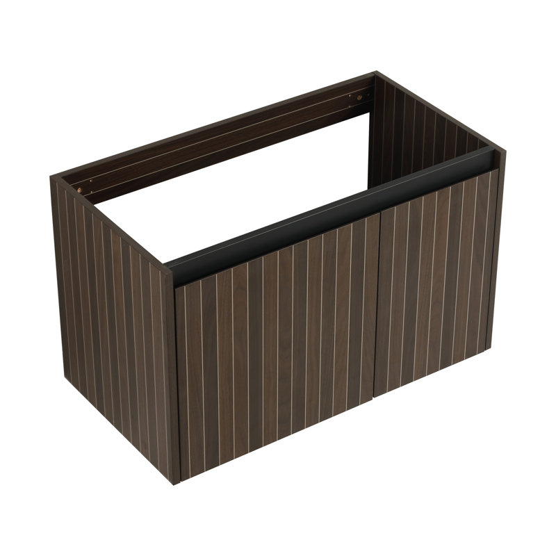 Armoire de salle de bain avec lavabo, 29.5", Rayures brun argenté