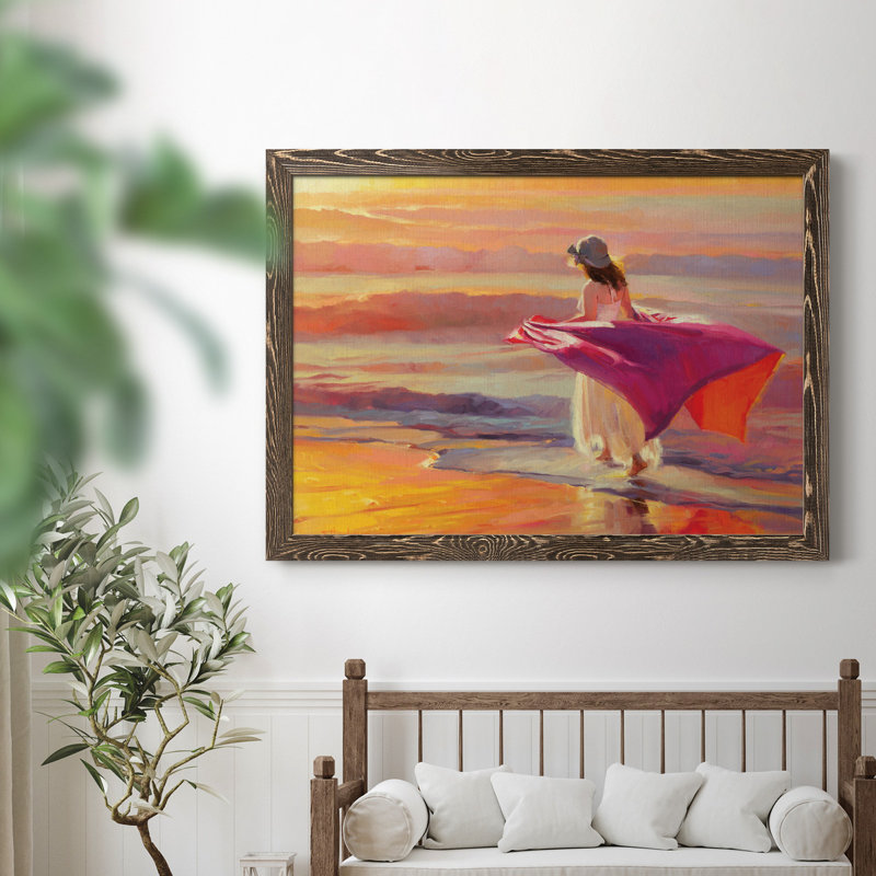 Catching The Breeze - Peinture sur toile encadrée, Noyer, H 31,5 po x l 23,5 po x P 1,5 po