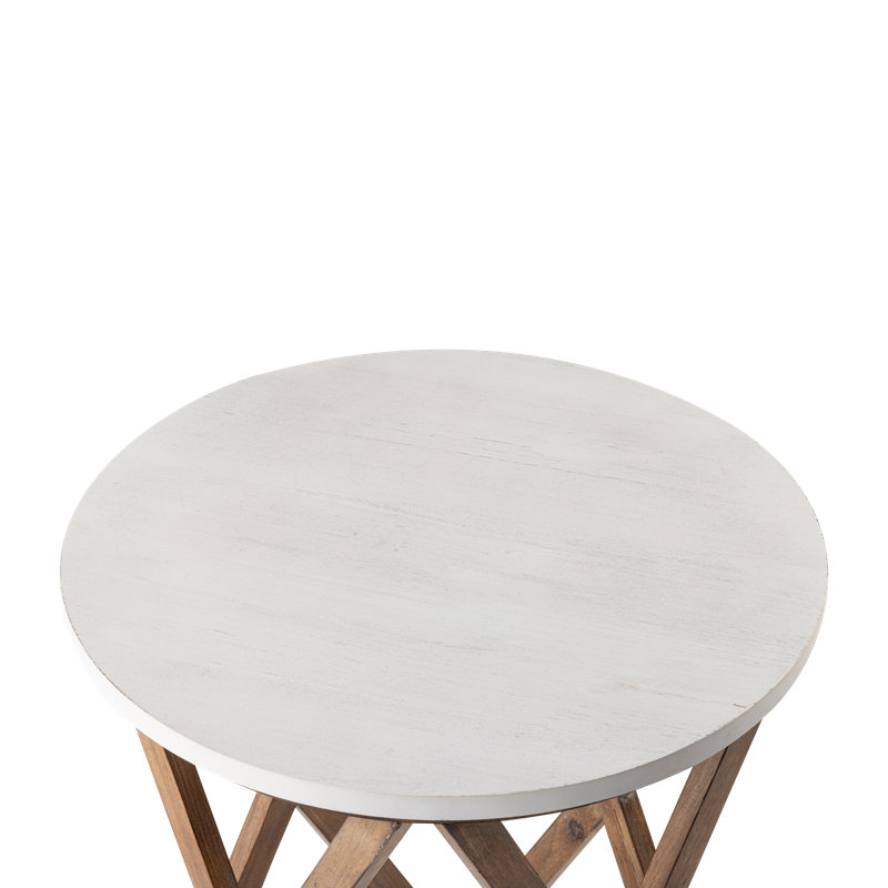 Table de bout rustique ronde rustique, table de chevet Boho