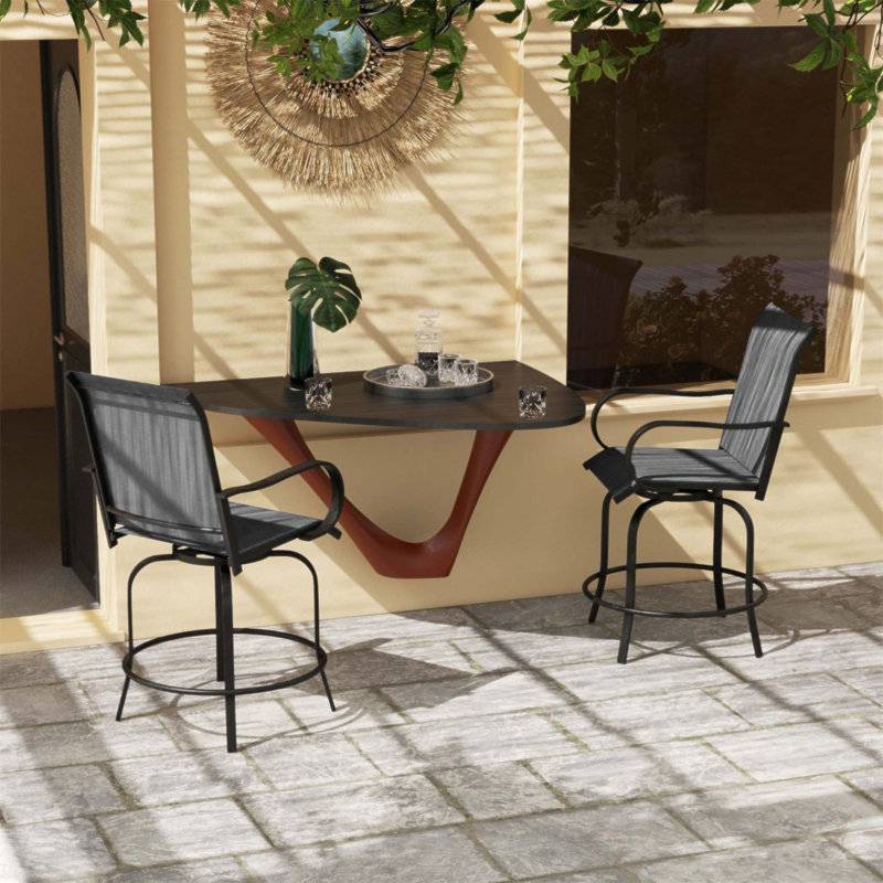 Tabourets de bar pivotants avec accoudoirs Outsunny, Gris
