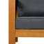 Fauteuil club d'extérieur en bois gris foncé matelassé, finition spacieuse, fauteuil de jardin avec 2 coussins, jardins faciles à assembler-62319833