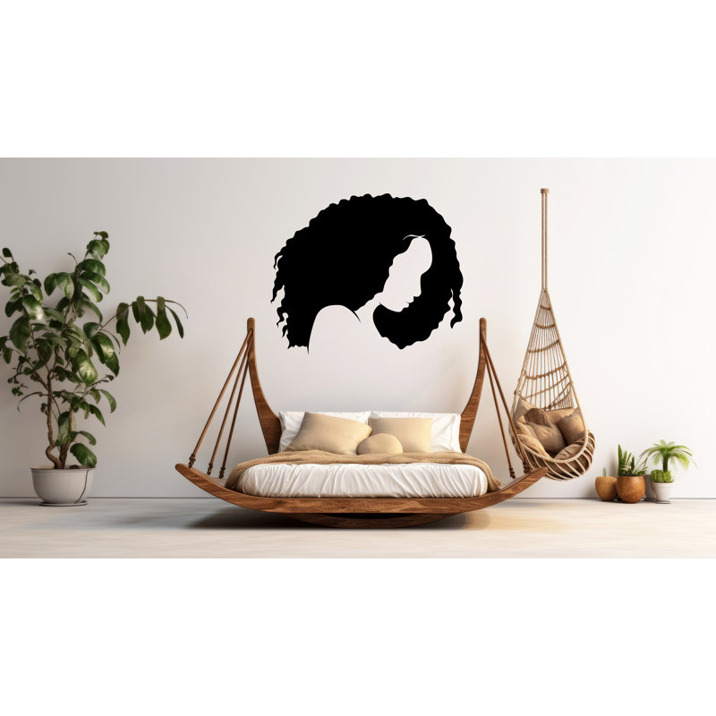Autocollants muraux Afro Queen Afro, H 35 po x l 42 po, Blanc