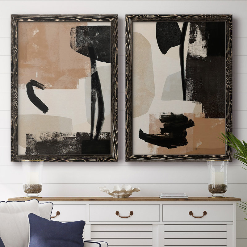«Selective Arrangement III», reproduction de cadre photo sur toile 2 pièces, Noir, H 31,5 po x l 88 po x P 1,5 po