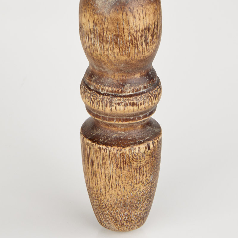 Tabouret de bar et de comptoir Asyiah, Bois flottant et tissu taupe, Tabouret de comptoir (assise à une hauteur de 26,