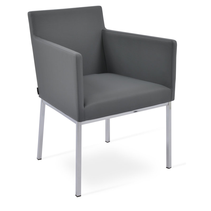 Fauteuil de 22 po de large Harput, Faux cuir gris