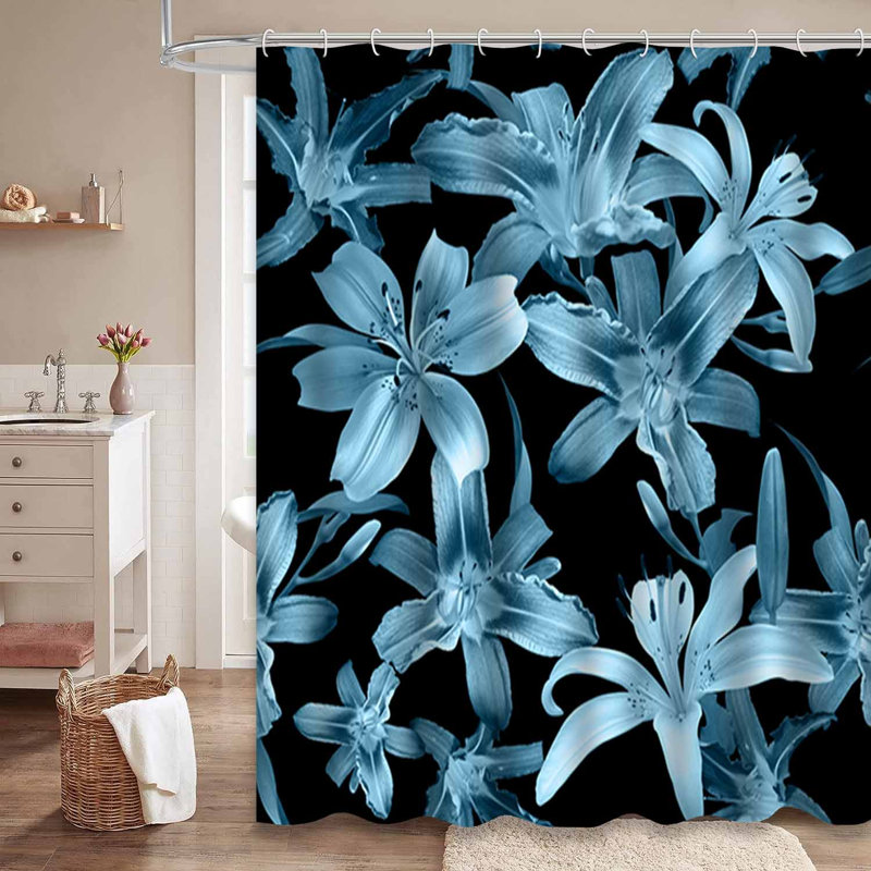 Collage monochromes artistique bleu avec 12 crochets, L 72 po x l 72 po