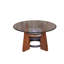 Table basse ronde en bois brun caramel et bois récupéré Lorin 