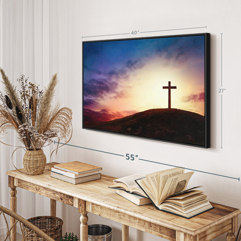Impression sur toile Calvary Mountain Cross, H 27 po x l 40 po