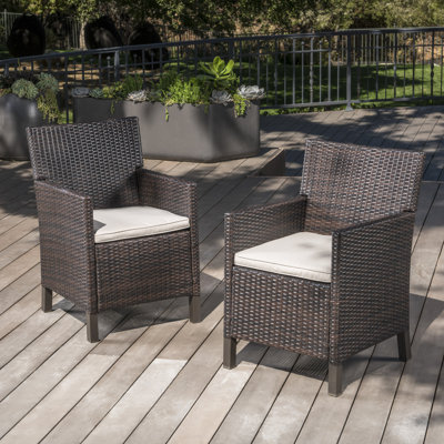 Arguelles Outdoor Dining Armchair with Cushions