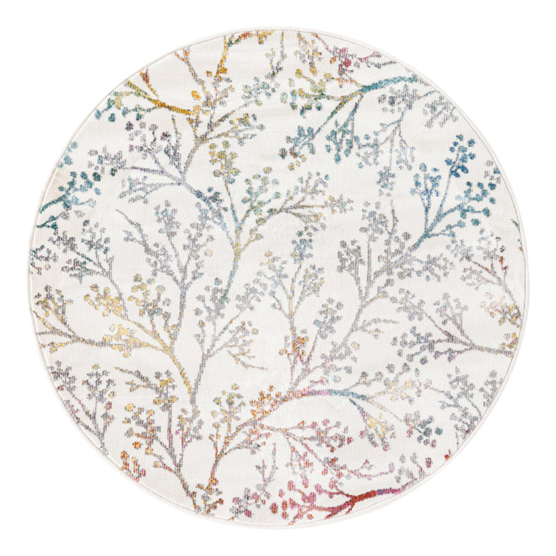 Adelin Floral Indoor Rug, Round 3'3"