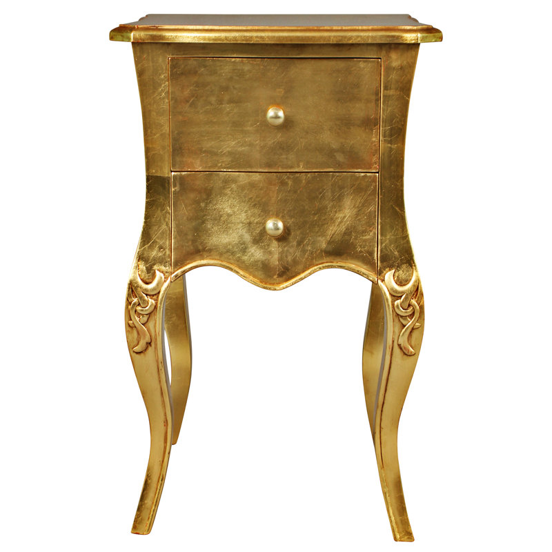 Hayworth Gilded Solid Wood Nightstand