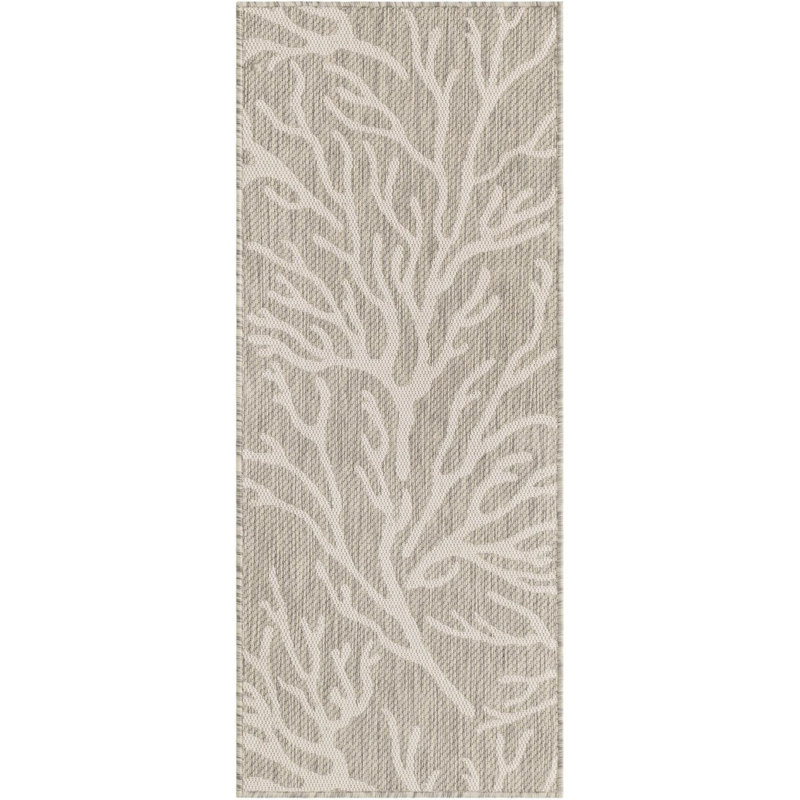 Tapis contemporain gris Azilynn, Tapis de couloir 2 pi x 5 pi 1 po