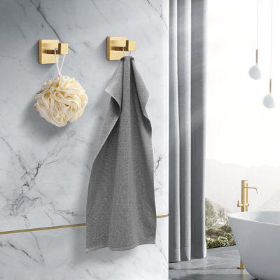 Heavy Duty Stainless Steel Bathroom Wall Hooks, 2 Pack
